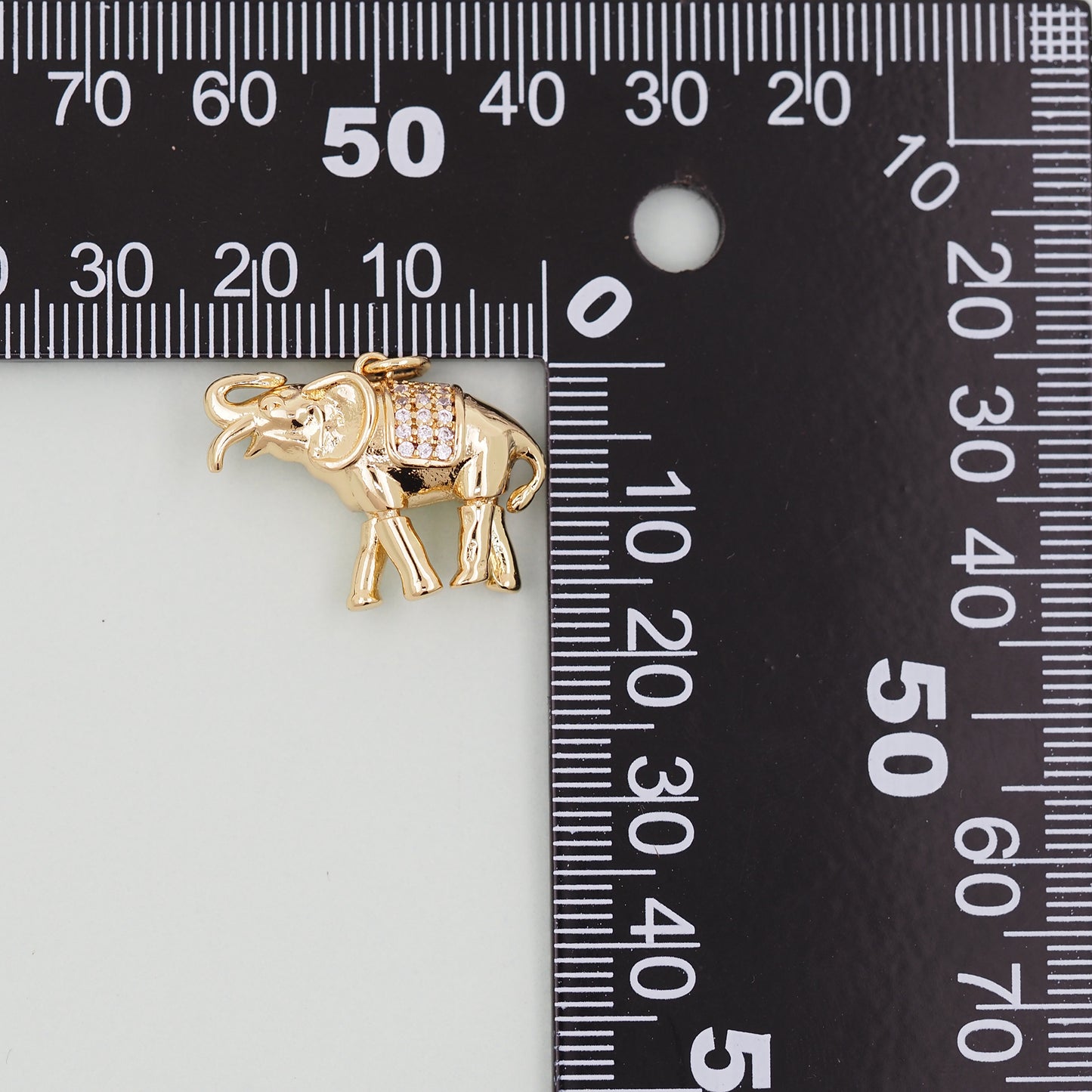 Gold Elephant Charms,18K Gold Filled CZ Elephant Pendant,Elephant Charm Bracelet Necklace for DIY Jewelry Making Supply
