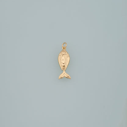 Gold Fish Charms,18K Gold Filled Fish Pendant,Ocean Charm Bracelet Necklace for DIY Jewelry Making Supply