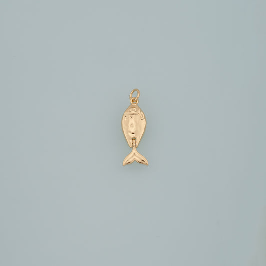 Gold Fish Charms,18K Gold Filled Fish Pendant,Ocean Charm Bracelet Necklace for DIY Jewelry Making Supply