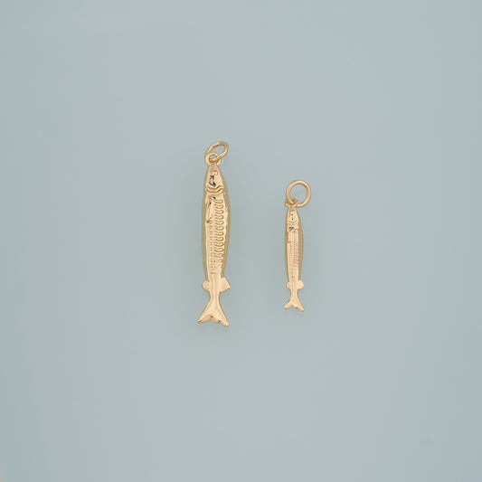 Gold Fish Charms,18K Gold Filled Fish Pendant,Ocean Charm Bracelet Necklace for DIY Jewelry Making Supply