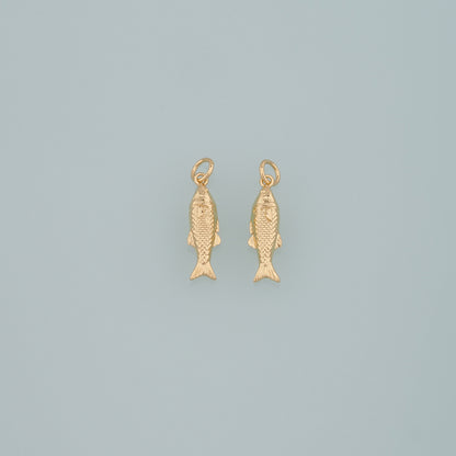 Gold Fish Charms,18K Gold Filled Fish Pendant,Ocean Charm Bracelet Necklace for DIY Jewelry Making Supply