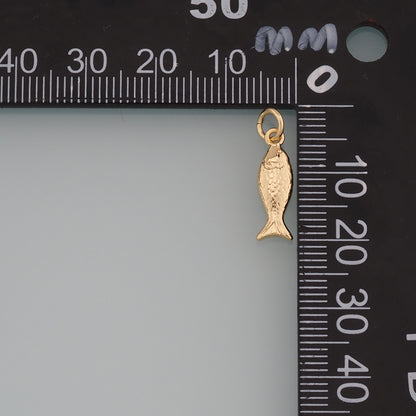 Gold Fish Charms,18K Gold Filled Fish Pendant,Ocean Charm Bracelet Necklace for DIY Jewelry Making Supply