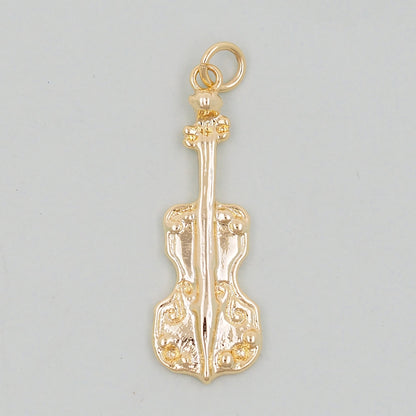 Gold Guitar Charms,18K Gold Filled Guitar Pendant,Guitar  Charm Bracelet Necklace for DIY Jewelry Making Supply