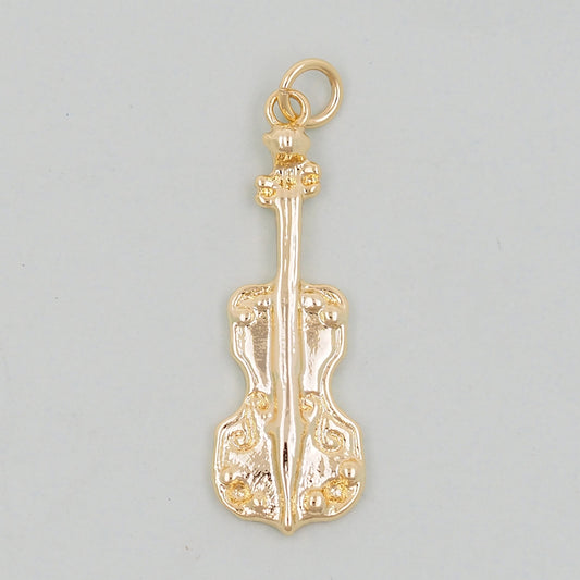 Gold Guitar Charms,18K Gold Filled Guitar Pendant,Guitar  Charm Bracelet Necklace for DIY Jewelry Making Supply