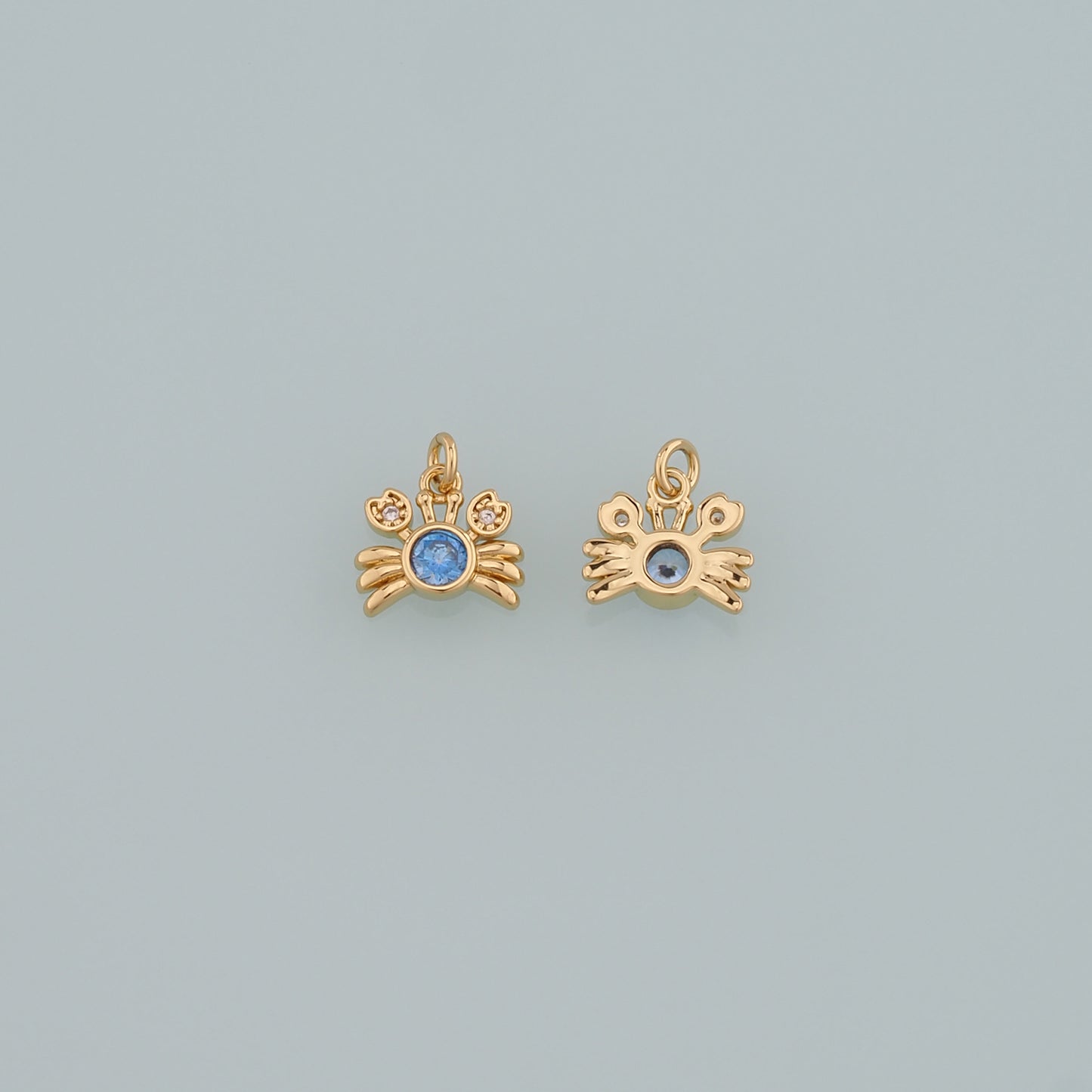 Gold Marine Life Charms,18K Gold Filled Crab Pendant,CZ Micro Pave Crab Charms Bracelet Necklace for DIY Jewelry Making Supply