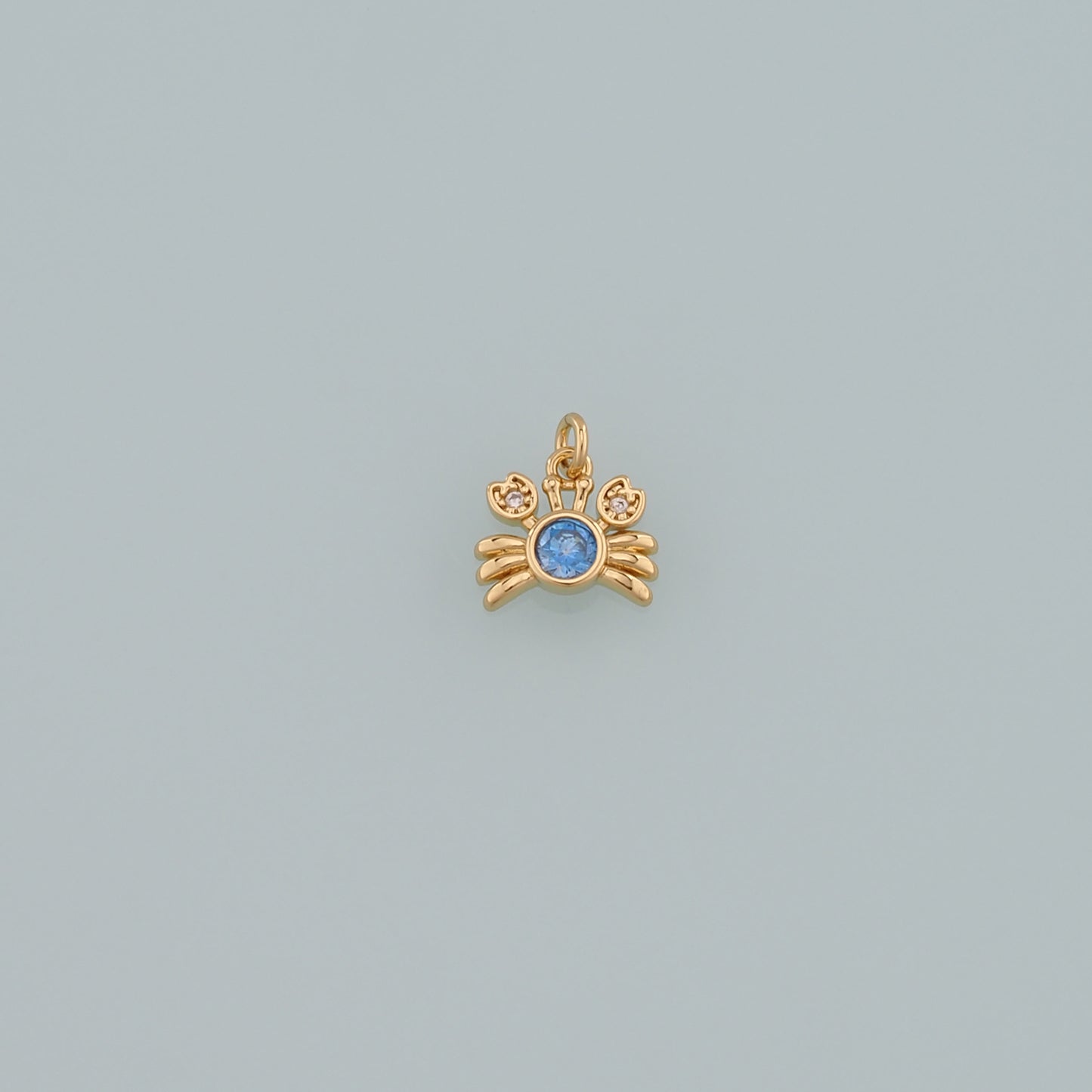 Gold Marine Life Charms,18K Gold Filled Crab Pendant,CZ Micro Pave Crab Charms Bracelet Necklace for DIY Jewelry Making Supply