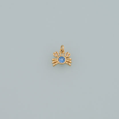 Gold Marine Life Charms,18K Gold Filled Crab Pendant,CZ Micro Pave Crab Charms Bracelet Necklace for DIY Jewelry Making Supply