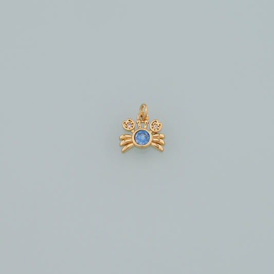 Gold Marine Life Charms,18K Gold Filled Crab Pendant,CZ Micro Pave Crab Charms Bracelet Necklace for DIY Jewelry Making Supply