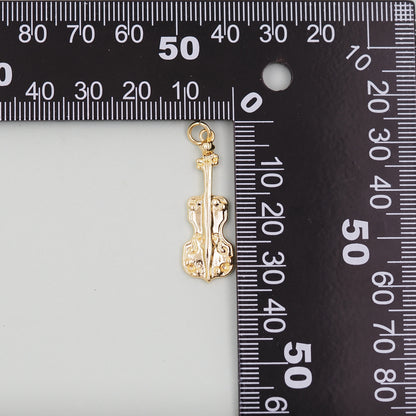 Gold Guitar Charms,18K Gold Filled Guitar Pendant,Guitar  Charm Bracelet Necklace for DIY Jewelry Making Supply