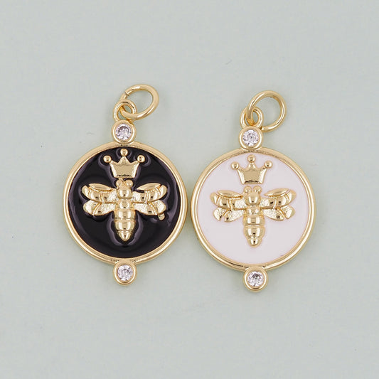 Gold Bee Charms,18K Gold Filled Bee Pendant,Bee Charm Bracelet Necklace for DIY Jewelry Making Supply