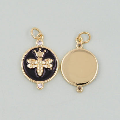 Gold Bee Charms,18K Gold Filled Bee Pendant,Bee Charm Bracelet Necklace for DIY Jewelry Making Supply