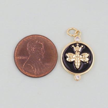 Gold Bee Charms,18K Gold Filled Bee Pendant,Bee Charm Bracelet Necklace for DIY Jewelry Making Supply