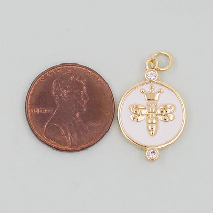 Gold Bee Charms,18K Gold Filled Bee Pendant,Bee Charm Bracelet Necklace for DIY Jewelry Making Supply