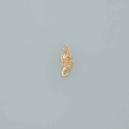 18K Gold Filled Seahorse Pendant,Seahorse Charm Bracelet Necklace for DIY Jewelry Making Supply