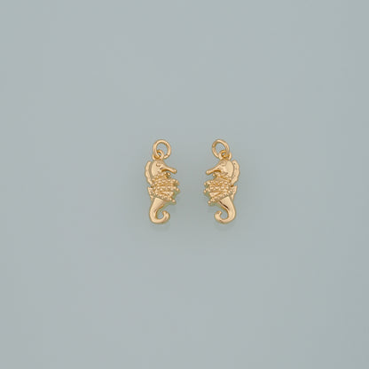 18K Gold Filled Seahorse Pendant,Seahorse Charm Bracelet Necklace for DIY Jewelry Making Supply