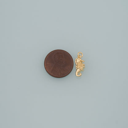 18K Gold Filled Seahorse Pendant,Seahorse Charm Bracelet Necklace for DIY Jewelry Making Supply