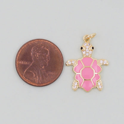 Gold turtle Charms,18K Gold Filled turtle Pendant,turtle Charm Bracelet Necklace for DIY Jewelry Making Supply