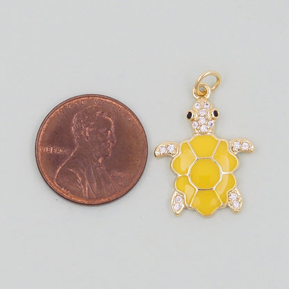 Gold turtle Charms,18K Gold Filled turtle Pendant,turtle Charm Bracelet Necklace for DIY Jewelry Making Supply