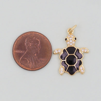 Gold turtle Charms,18K Gold Filled turtle Pendant,turtle Charm Bracelet Necklace for DIY Jewelry Making Supply