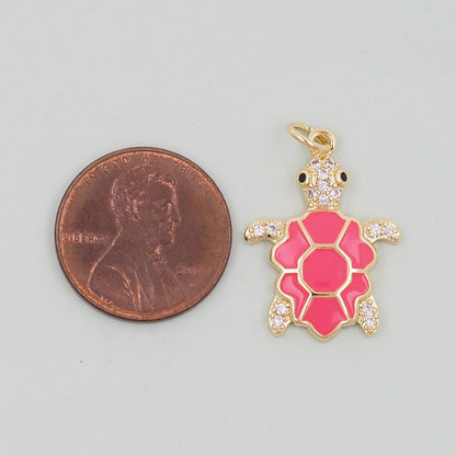 Gold turtle Charms,18K Gold Filled turtle Pendant,turtle Charm Bracelet Necklace for DIY Jewelry Making Supply