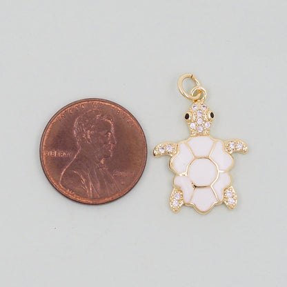 Gold turtle Charms,18K Gold Filled turtle Pendant,turtle Charm Bracelet Necklace for DIY Jewelry Making Supply