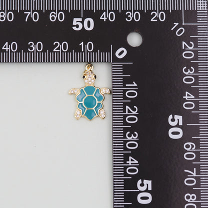 Gold turtle Charms,18K Gold Filled turtle Pendant,turtle Charm Bracelet Necklace for DIY Jewelry Making Supply