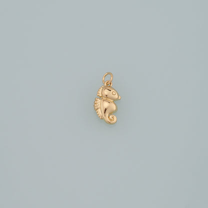 18K Gold Filled Seahorse Pendant,Seahorse Charm Bracelet Necklace for DIY Jewelry Making Supply