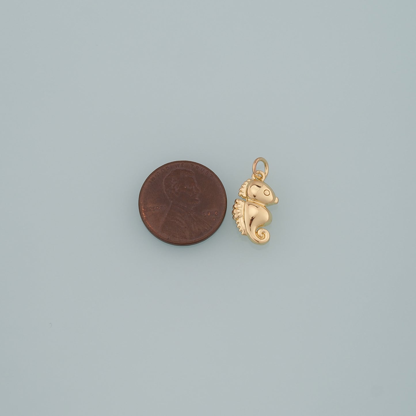 18K Gold Filled Seahorse Pendant,Seahorse Charm Bracelet Necklace for DIY Jewelry Making Supply