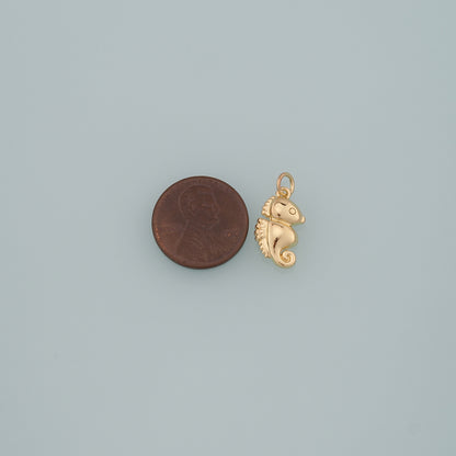 18K Gold Filled Seahorse Pendant,Seahorse Charm Bracelet Necklace for DIY Jewelry Making Supply