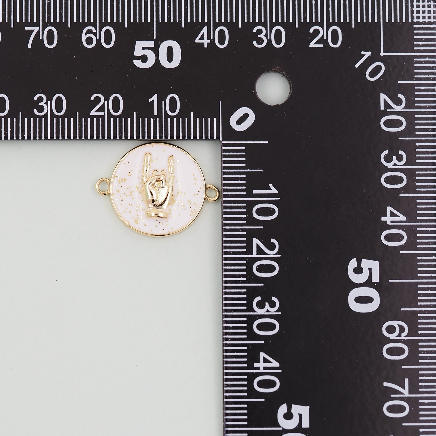 Gold gesture Connector Charms,18K Gold Filled Round Coin Hand Pendant,Hand Charm Bracelet Necklace for DIY Jewelry Making Supply