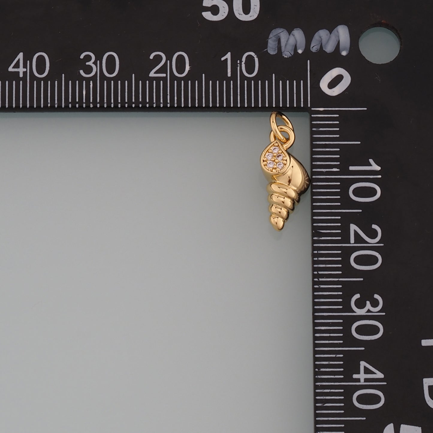 Gold Shell Charms,18K Gold Filled Conch Pendant,CZ Micro Pave Conch Shell Charm Bracelet Necklace for DIY Jewelry Making Supply
