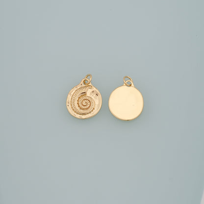 Gold Shell Charms,18K Gold Filled Conch Pendant,Conch Shell Charm Bracelet Necklace for DIY Jewelry Making Supply
