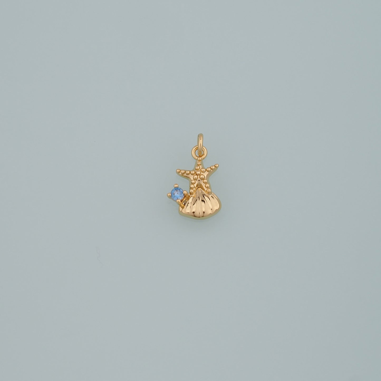 Gold Starfish Charms,18K Gold Filled Sea Star Pendant,CZ Micro Pave Starfish Charm Bracelet Necklace for DIY Jewelry Making Supply