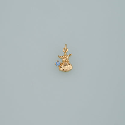 Gold Starfish Charms,18K Gold Filled Sea Star Pendant,CZ Micro Pave Starfish Charm Bracelet Necklace for DIY Jewelry Making Supply