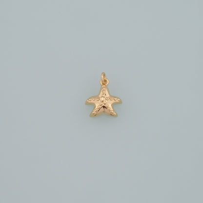 Gold Starfish Charms,18K Gold Filled Sea Star Pendant,Starfish Charm Bracelet Necklace for DIY Jewelry Making Supply