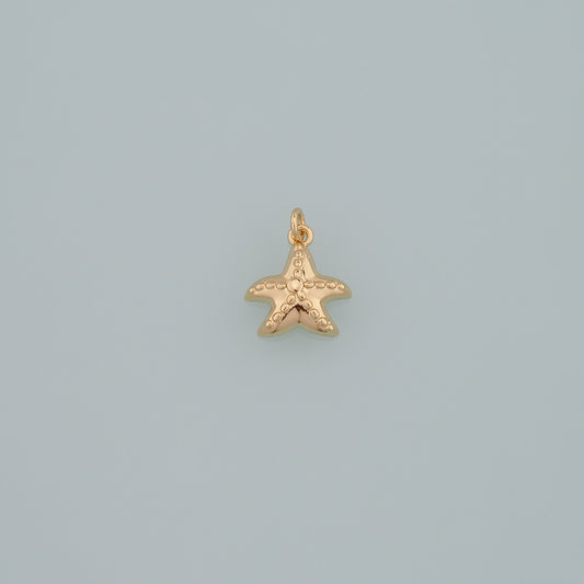 Gold Starfish Charms,18K Gold Filled Sea Star Pendant,Starfish Charm Bracelet Necklace for DIY Jewelry Making Supply