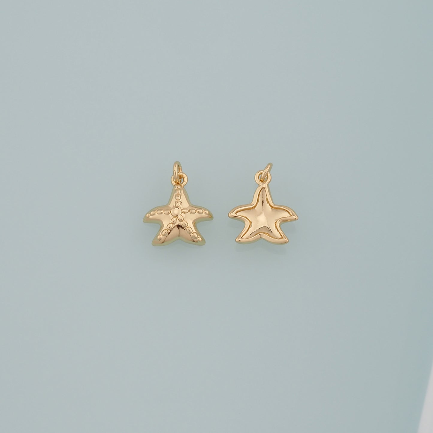 Gold Starfish Charms,18K Gold Filled Sea Star Pendant,Starfish Charm Bracelet Necklace for DIY Jewelry Making Supply
