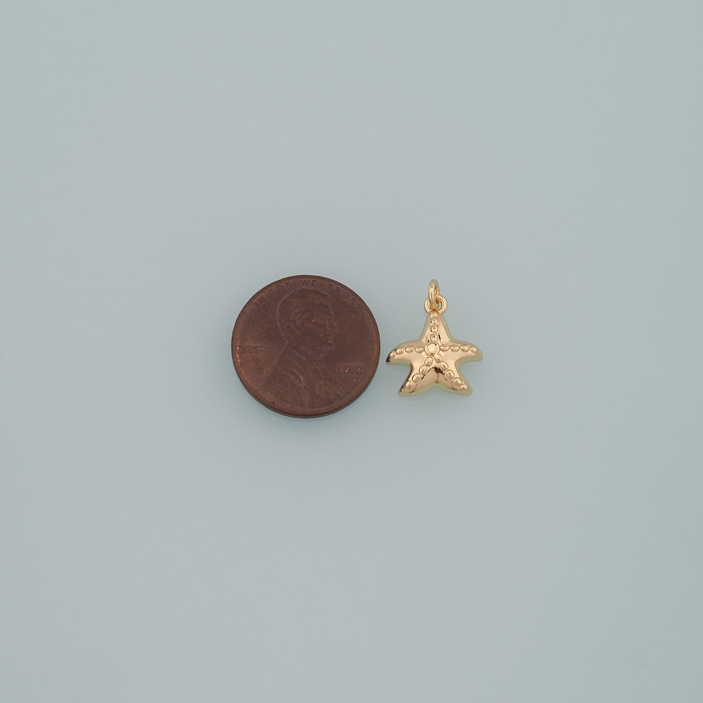 Gold Starfish Charms,18K Gold Filled Sea Star Pendant,Starfish Charm Bracelet Necklace for DIY Jewelry Making Supply