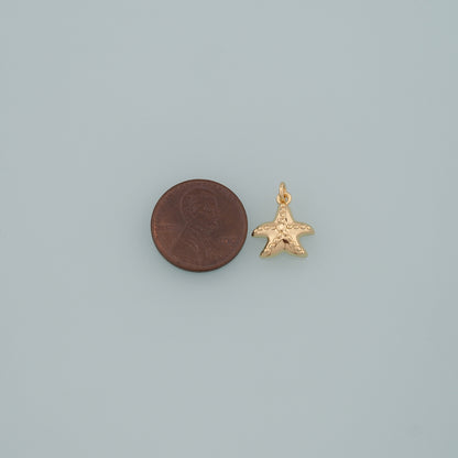 Gold Starfish Charms,18K Gold Filled Sea Star Pendant,Starfish Charm Bracelet Necklace for DIY Jewelry Making Supply