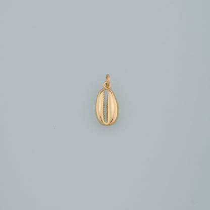 Gold Ocean Charms,18K Gold Filled Cowrie Shell Pendant,Conch Shell Charm Bracelet Necklace for DIY Jewelry Making Supply