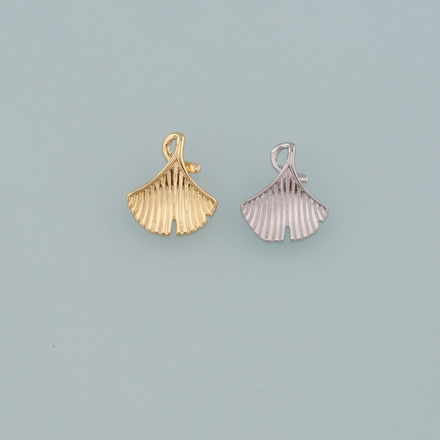 Gold Leaf Charms,18K Gold Filled Ginkgo Leaf Pendant,Leaf Charm Bracelet Necklace for DIY Jewelry Making Supply
