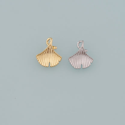 Gold Leaf Charms,18K Gold Filled Ginkgo Leaf Pendant,Leaf Charm Bracelet Necklace for DIY Jewelry Making Supply