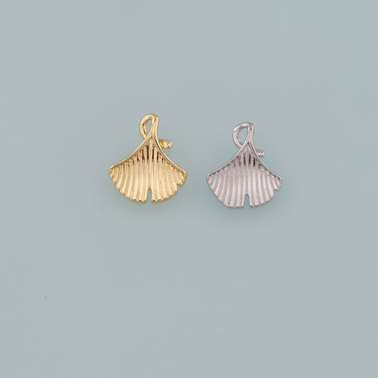 Gold Leaf Charms,18K Gold Filled Ginkgo Leaf Pendant,Leaf Charm Bracelet Necklace for DIY Jewelry Making Supply