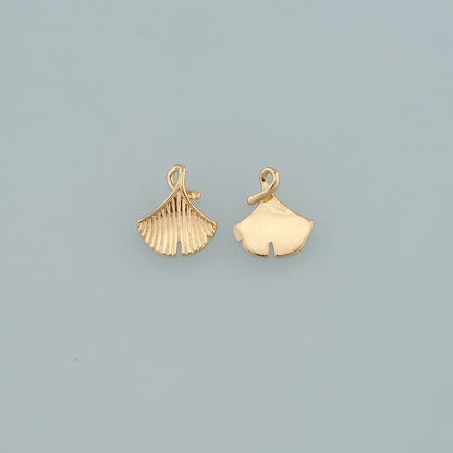 Gold Leaf Charms,18K Gold Filled Ginkgo Leaf Pendant,Leaf Charm Bracelet Necklace for DIY Jewelry Making Supply