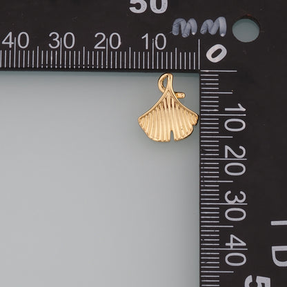 Gold Leaf Charms,18K Gold Filled Ginkgo Leaf Pendant,Leaf Charm Bracelet Necklace for DIY Jewelry Making Supply