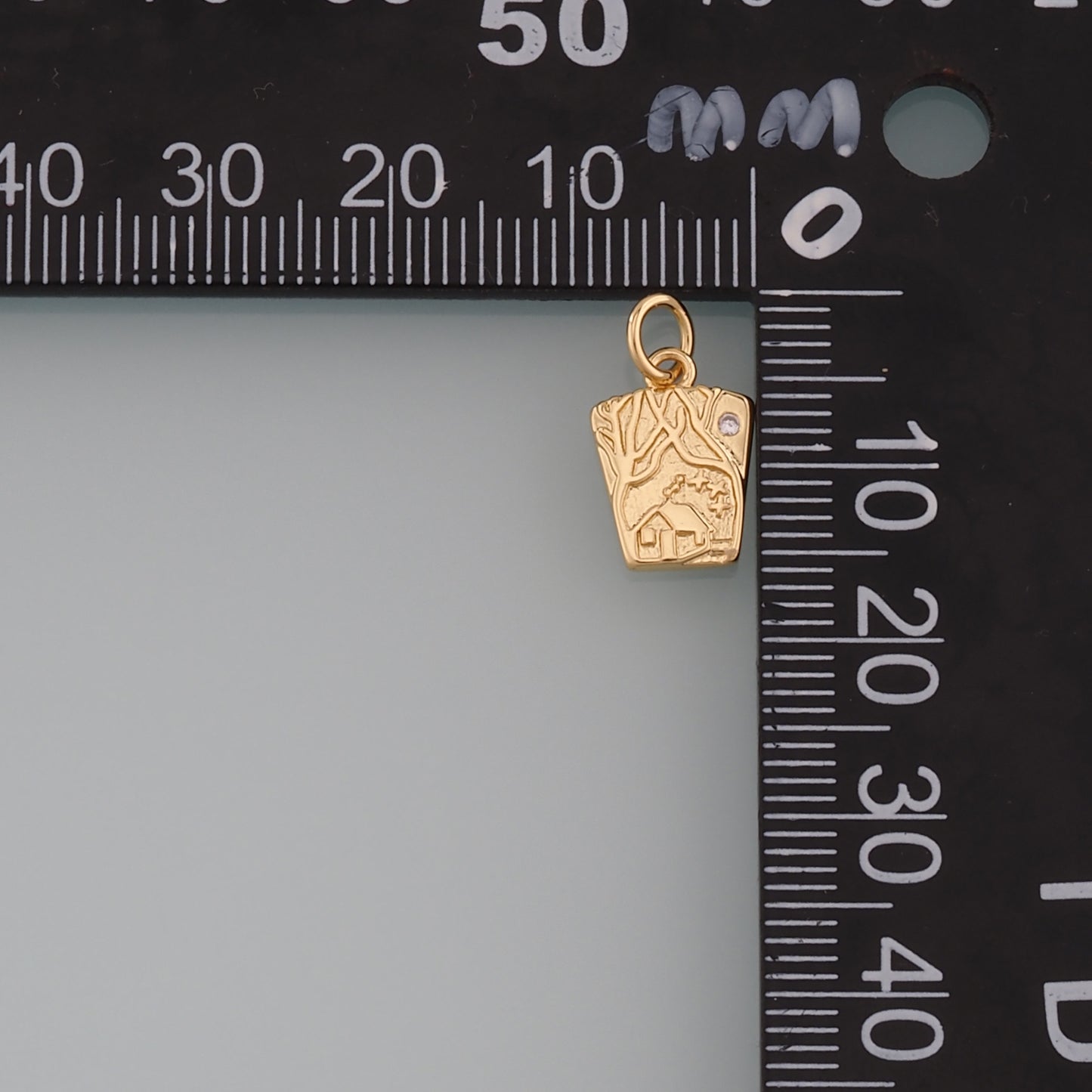 18K Gold Filled Cabin Pendant,Cabin Charm Bracelet Necklace for DIY Jewelry Making Supply