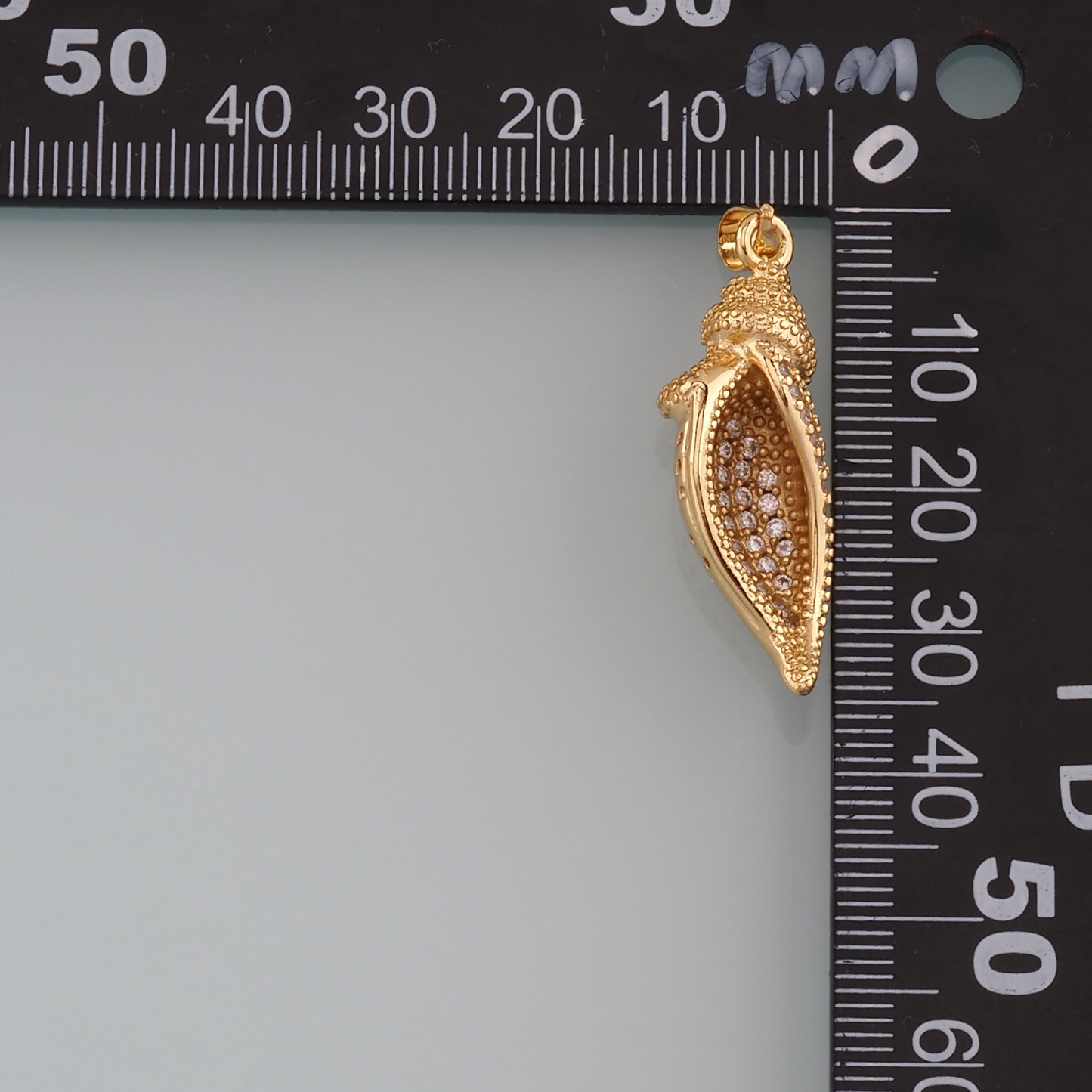 Gold Shell Charms,18K Gold Filled Conch Pendant,CZ Micro Pave Conch Shell Charm Bracelet Necklace for DIY Jewelry Making Supply