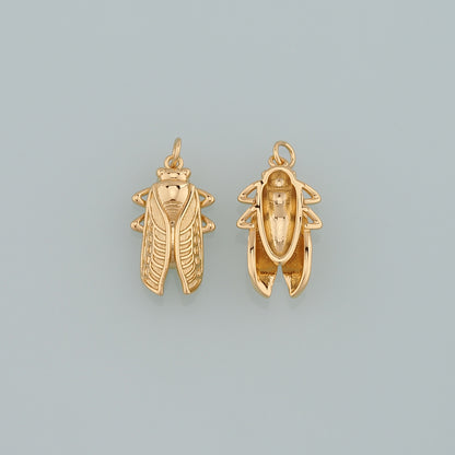 Gold Insect Charms,18K Gold Filled Cicada Pendant,Cicada Charm Bracelet Necklace for DIY Jewelry Making Supply