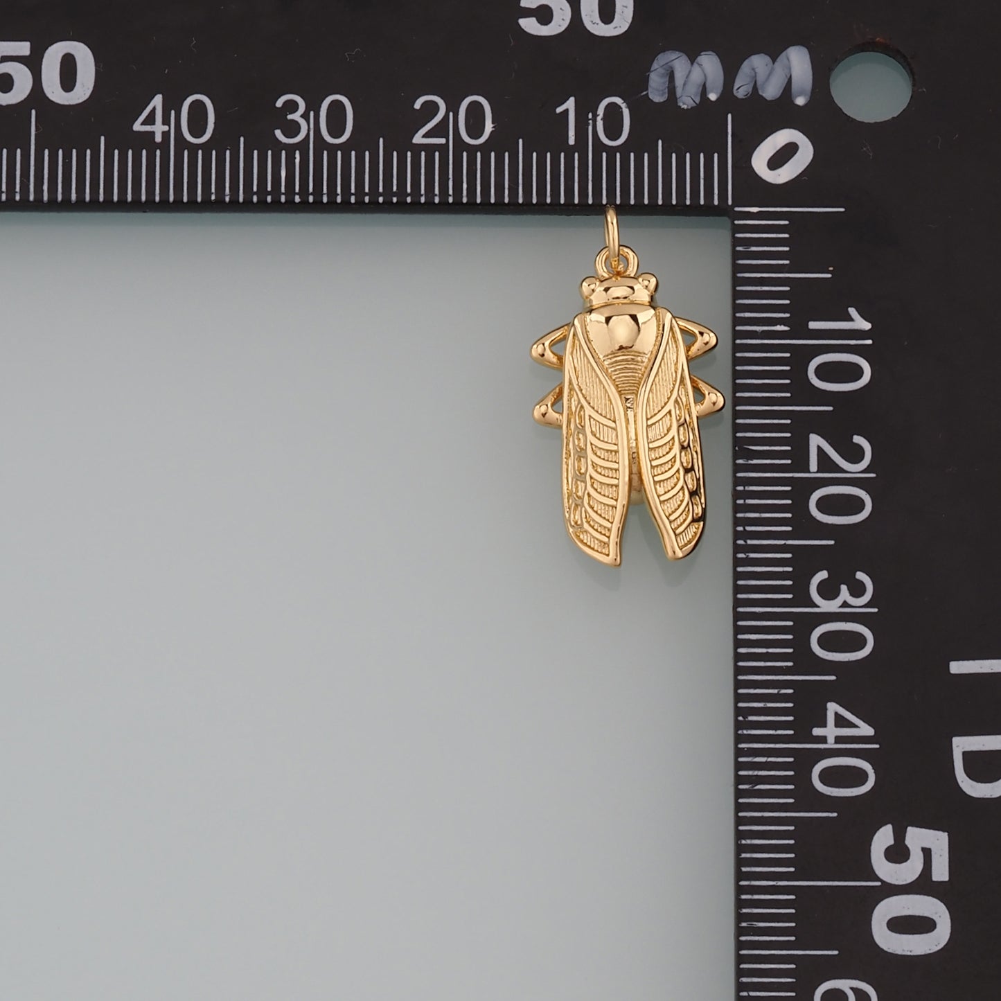 Gold Insect Charms,18K Gold Filled Cicada Pendant,Cicada Charm Bracelet Necklace for DIY Jewelry Making Supply