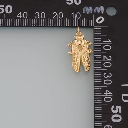 Gold Insect Charms,18K Gold Filled Cicada Pendant,Cicada Charm Bracelet Necklace for DIY Jewelry Making Supply